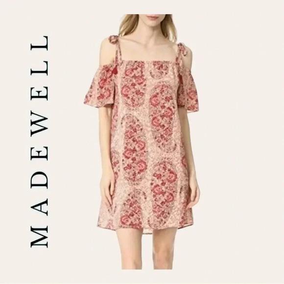 0293. MADEWELL WATERCOLOR‎ PAISLEY FLORAL DRESS SIZE XSMALL - Picture 1 of 12